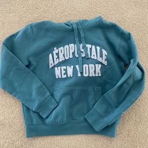 Aeropostale Teal Hoodie with White Logo